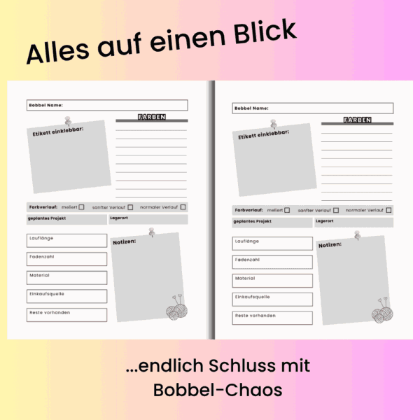 Vorbestellen: Meine Garnschätze – Bobbel-Inventar-Logbuch – Bild 2