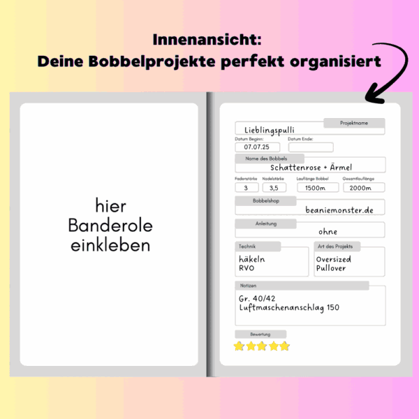 Meine Bobbelprojekte – Das Notizbuch XL – Bild 2